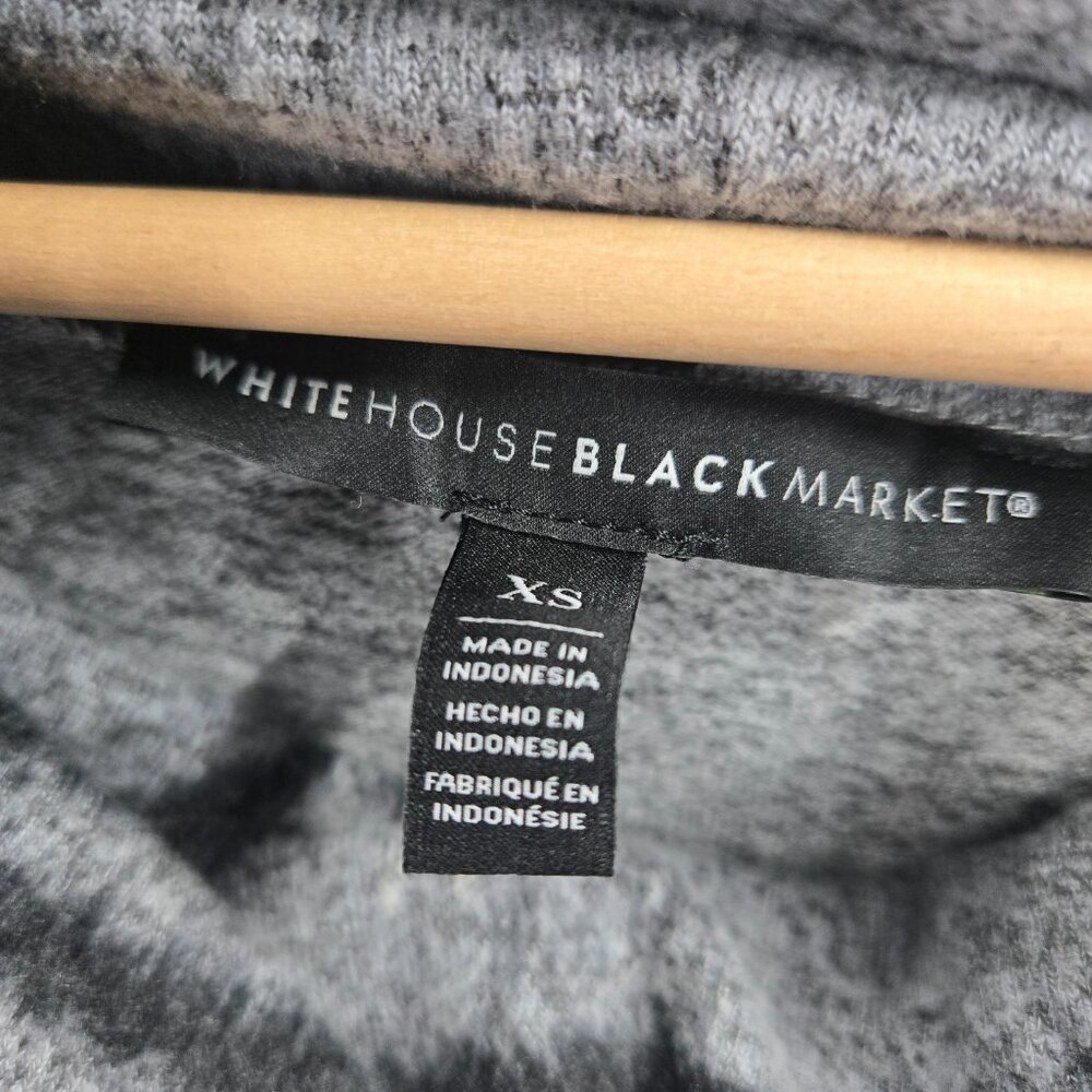 White House Black Market Gray Black Soft Cowl Tiger Print Sweater Midi XS Dress - Picture 10 of 14